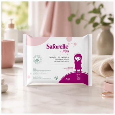 Saforelle Miss 25 Lingettes Intimes Biodégradables