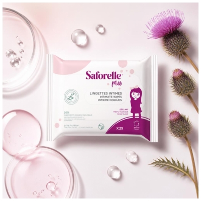 Saforelle Miss 25 Lingettes Intimes Biodégradables