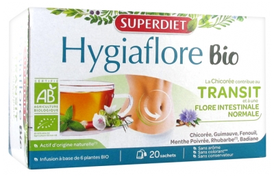 Superdiet Hygiaflore Rhubarbe Transit Infusion Bio - 20 Sachets