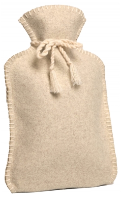 Calindoo Bouillotte Classique 2 L et sa Housse Flanelle Beige