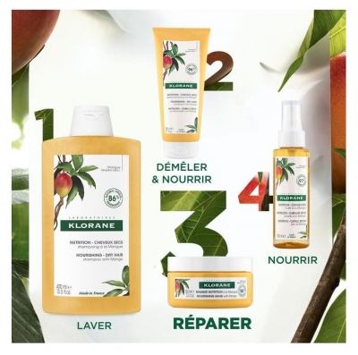 Klorane Masque à la Mangue - Cheveux Secs - Nourrissant 150 ml