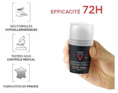 Vichy Homme Anti-Transpirant Contrôle Extrême 72H 50 ml