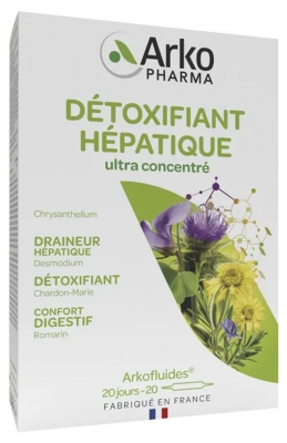 Arkopharma Arkofluides Détoxifiant Hépatique Boîte de 20 Ampoules de 10 ml
