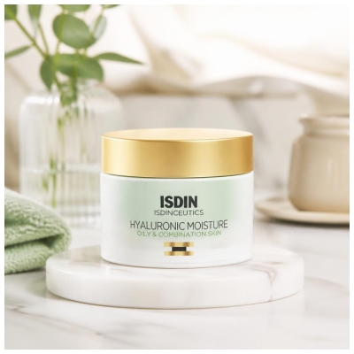 Isdin Isdinceutics Crème de Jour Hyaluronic Moisture Hydratante Peaux Grasses et Mixtes 50 g