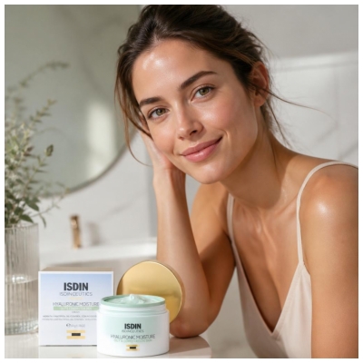 Isdin Isdinceutics Crème de Jour Hyaluronic Moisture Hydratante Peaux Grasses et Mixtes 50 g