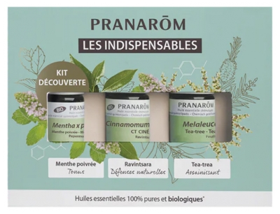 Pranarôm Huiles Essentielles Kit Les Indispensables Bio 3 x 5 ml