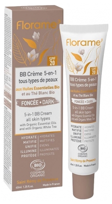Florame BB Crème 5en1 SPF20 Tous Types de Peaux Bio 40 ml - Teinte : Foncée