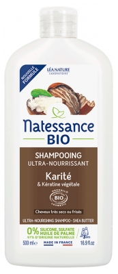 Natessance Shampooing Ultra-Nourrissant Cheveux Très Secs ou Frisés 500 ml