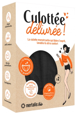 Nertalis Bio Culotte Menstruelle Noire Lot 2 - Taille : M - 38/40