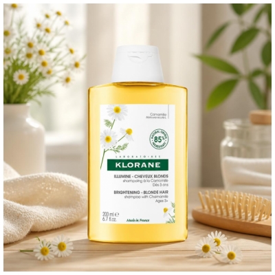 Klorane Camomille Shampoing à la Bio - Illumine - Cheveux Blonds 200 ml