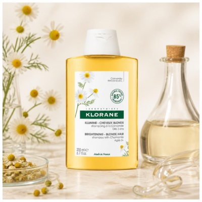 Klorane Camomille Shampoing à la Bio - Illumine - Cheveux Blonds 200 ml