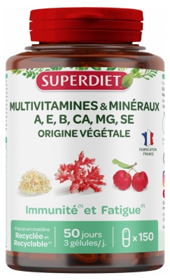 Superdiet Multivitamines et Minéraux - Origine Végétale - 150 Gélules