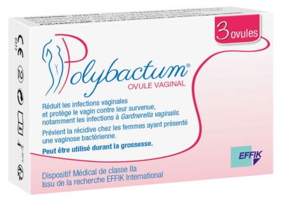 Effik Polybactum Vaginose Bactérienne 3 Ovules (Cure de 1 Mois)