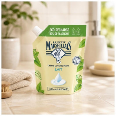 Le Petit Marseillais Crème Lavante Mains au Lait Toutes Peaux Recharge 250 ml