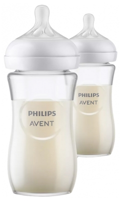 Avent Biberon à Réponse Naturelle - en Verre - 240 ml - Lot de 2