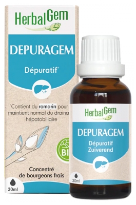 Herbalgem Depuragem Bio Favorise l'Élimination Des Toxines Complexe de Gemmothérapie Concentrée 30 ml