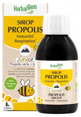 Herbalgem Propolis Junior Sirop Bio Dès Les Premiers Signes du Refroidissement 150 ml
