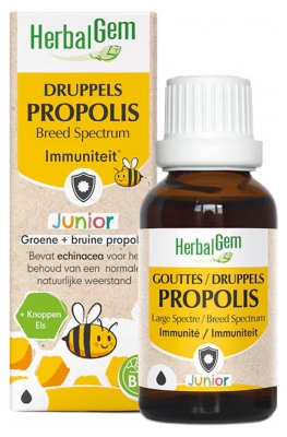 Herbalgem Propolis Junior Gouttes Bio Dès Les Premiers Signes du Refroidissement 15 ml