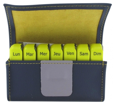 Pilbox Mini Pilulier - Couleur : Gris Foncé/Vert