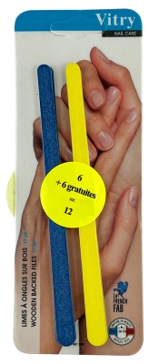 Vitry Botte 6 Limes Manucure Bois 17 cm + 1 Offerte