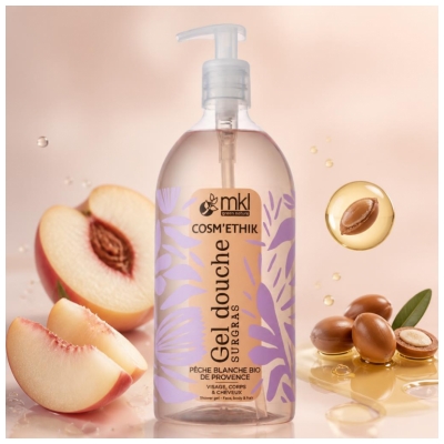 MKL Green Nature Cosm'Ethik Gel Douche Pêche Blanche Bio 1 L
