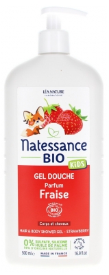 Natessance Kids Gel Douche Corps et Cheveux Fraise 500 ml