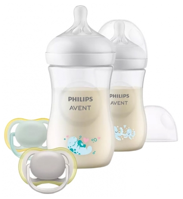 Avent Kit Nouveau-Né - 2 Biberons à Réponse Naturelle + 2 Sucettes