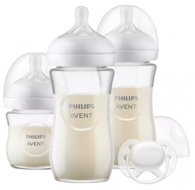 Avent Kit Nouveau-Né - 3 Biberons à Réponse Naturelle - en Verre