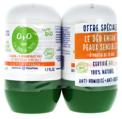 Poupina Déo Fleur d'Oranger Enfant Peaux Sensibles Bio Lot 2 x 50 ml