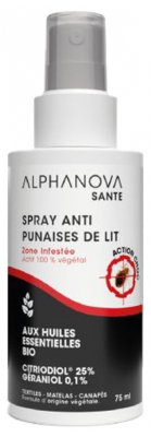 Alphanova Santé Spray Anti-Punaises de Lit 75 ml