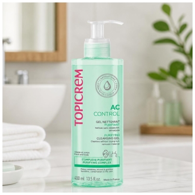 Topicrem AC - Peaux mixtes à grasses CONTROL Gel Nettoyant Purifiant 400 ml