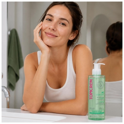 Topicrem AC - Peaux mixtes à grasses CONTROL Gel Nettoyant Purifiant 400 ml