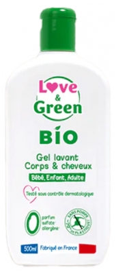 Love & Green Gel Lavant Corps & Cheveux Dès la Naissance Bio 500 ml