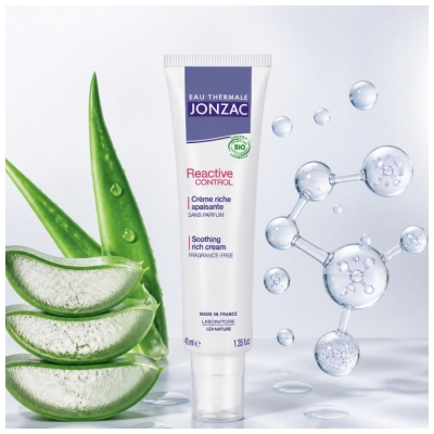 Eau Thermale Jonzac REactive Control Crème Riche Apaisante Peaux Intolérantes Bio 40 ml 
