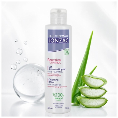 Eau Thermale Jonzac REactive Lait Dermo-Nettoyant Peaux Intolérantes Bio 200 ml