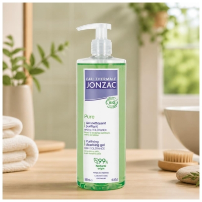 Eau Thermale Jonzac Pure Gel Nettoyant Purifiant Peaux Acnéiques Bio 500 ml