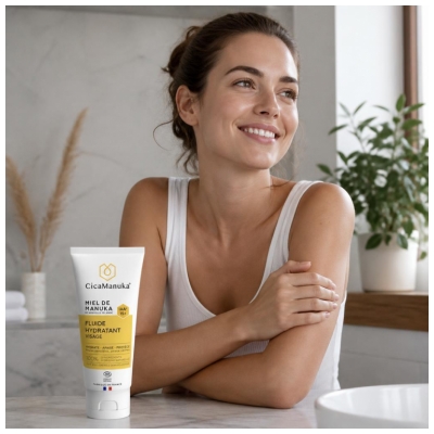 CicaManuka Fluide Hydratant Visage Miel de Manuka Peaux Sèches 50 ml
