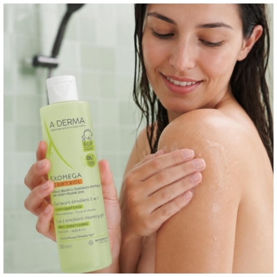 A-Derma Aderma Exomega Gel Lavant Émollient 2En1 Corps et Cheveux 200 ml