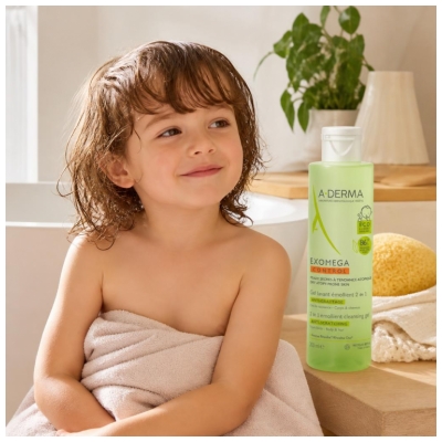 A-Derma Aderma Exomega Gel Lavant Émollient 2En1 Corps et Cheveux 200 ml