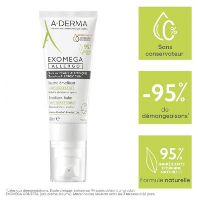 A-Derma Exomega — Allergo - Baume Émollient Cosmétique Stérile 40 ml