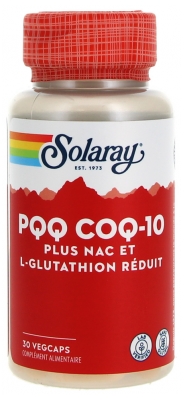 Solaray PQQ Coenzyme Q10 Plus NAC et L-Glutathion 30 VegCaps