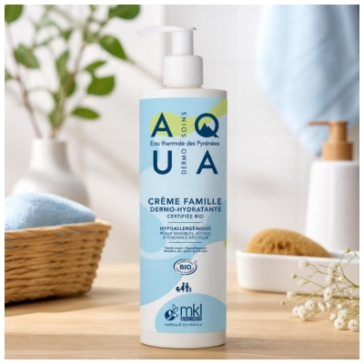MKL Green Nature Aqua Crème Famille Hydratante Peaux Sèches Bio 400 ml