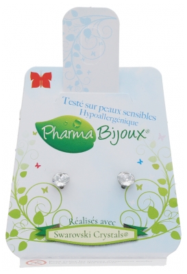 Pharma Bijoux Boucles d'Oreilles Hypoallergéniques Xirius Crystal 4,1 mm Peaux Sensibles 