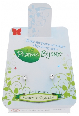 Pharma Bijoux Boucles d'Oreilles Hypoallergéniques Xirius Crystal 3,3 mm Peaux Sensibles 