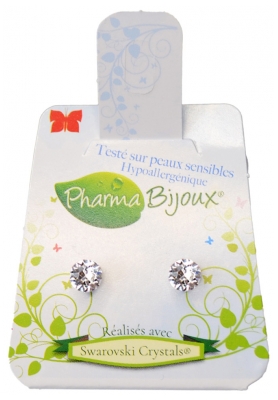 Pharma Bijoux Boucles d'Oreilles Hypoallergéniques Xirius Crystal 5,3 mm Peaux Sensibles 