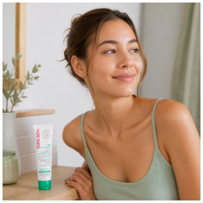Topicrem AC Control Crème Hydratante Compensatrice Traitements Acnéiques 40 ml