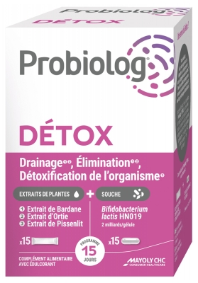 Mayoly Spindler Probiolog Détox - 15 Gélules + 15 Sticks