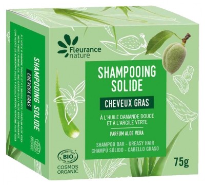 Fleurance Nature Shampoing Solide Cheveux Gras Huile d'Amande Douce & Argile Verte Bio 75 g