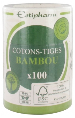 COTONS-TIGES RECYCLÉS EN BAMBOU ET COTON BIO (x100)