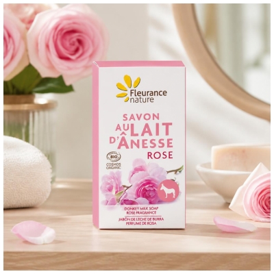 Fleurance Nature Savon Solide Lait Ânesse Rose Bio 100 ml
